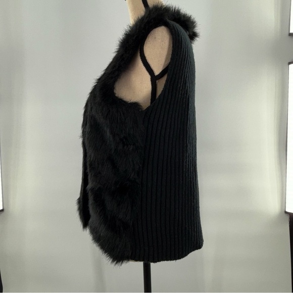 NC International Concepts Black Faux Fur Sweater Vest S/M - Picture 4 of 15